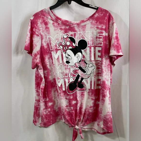 From DISNEY Pink Tie-Dye Women's Top MINNIE MOUSE XXL - Picture 3 of 7